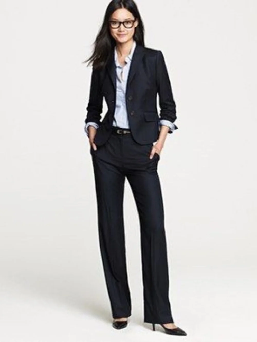 J.Crew 1035 Super 120s Wool Blazer Pinstripe Black 12